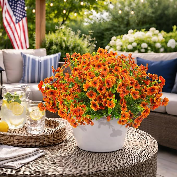 20 Bundles Artificial Flowers for Outdoors, UV Resistant Fake Plants Flowers - Image 5
