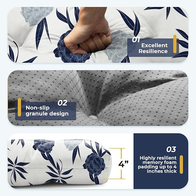 All Weather Chaise Lounge Cushions Outdoor 74.4 x 22 x 4 Inches Lounge Chair - Image 5