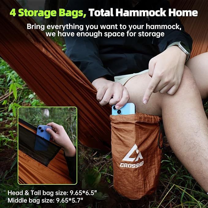 Camping Hammock with Mosquito Net – Portable Parachute Nylon Hammock Tent with - Image 3