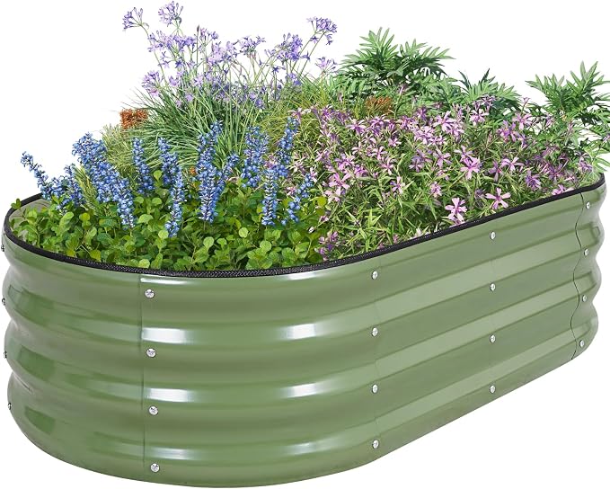 Galvanized Raised Garden Bed Outdoor, Rust-Resistant Garden Planter Box by HEALSTOK