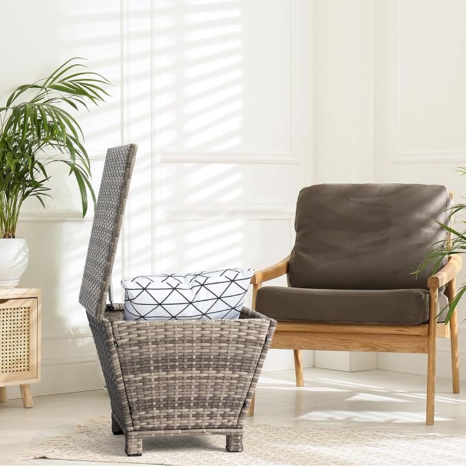 Outvita Outdoor Side Table, Rattan Coffee Table - Image 8