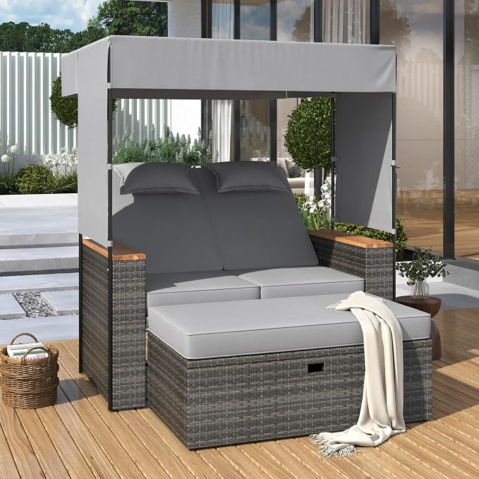 2-Piece Outdoor Rattan Daybed - Image 7