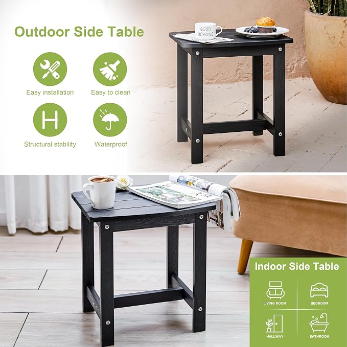 Y&M Outdoor Side Table, HIPS Adirondack Small Single Table, Waterproof Square - Image 7