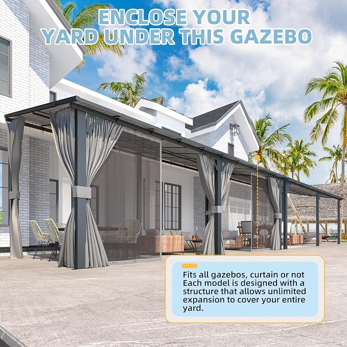 AECOJOY 20' x 8' Outdoor Gazebo Pergola - Image 4
