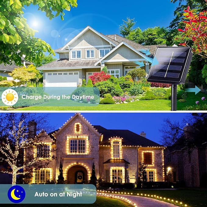 4-Pack Solar String Lights for Outside, Total 400LED Solar Fairy Lights - Image 3