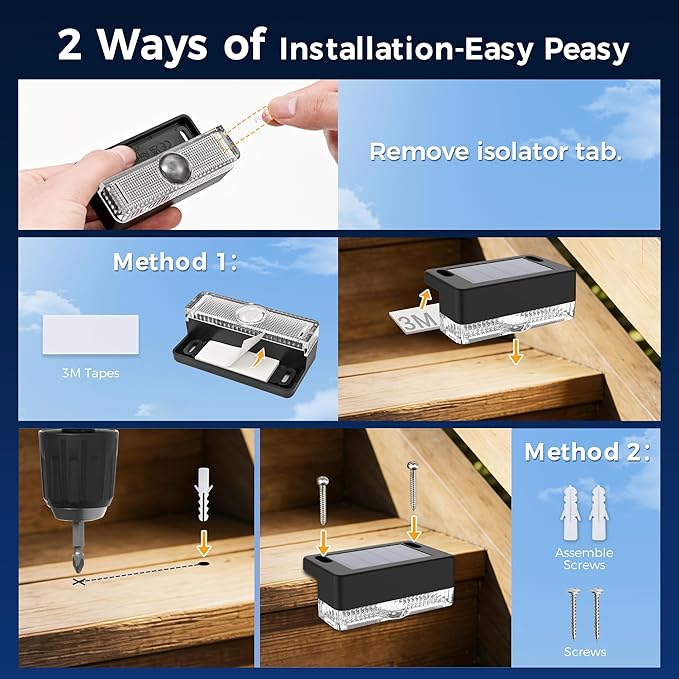 Solar Deck Lights Outdoor 24 Packs, Solar Powered LED Step Lights Waterproof - Image 5