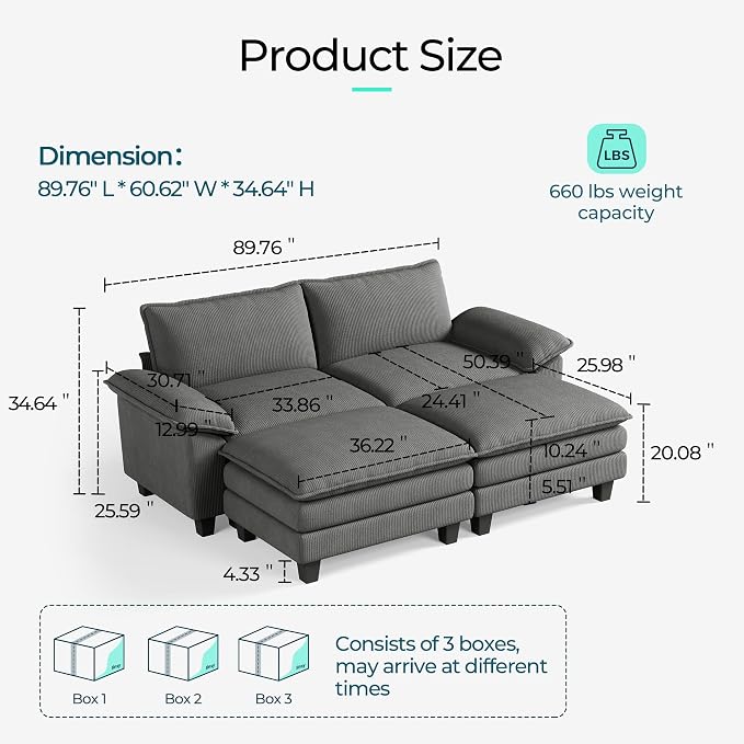 LINSY HOME Modular Sectional Sofa - Image 2