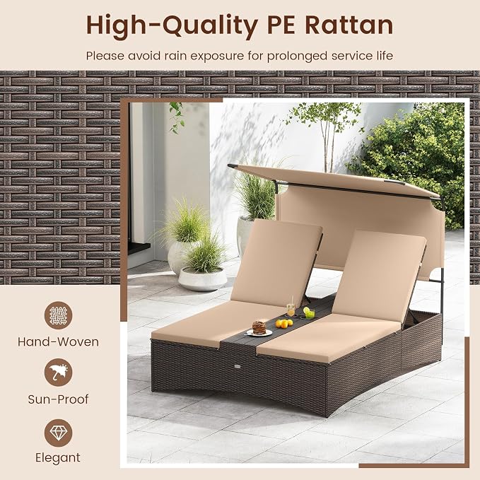 Tangkula Outdoor Rattan Daybed - Image 7