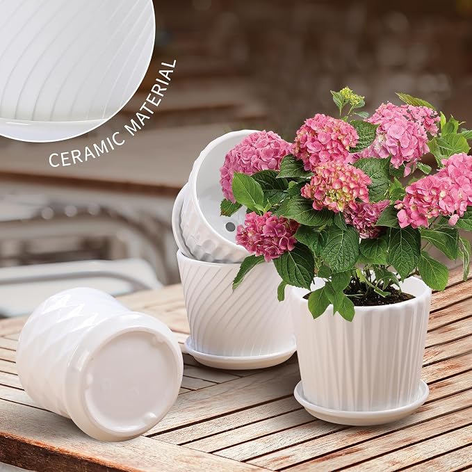 Plant Pots - 5.5 Inch Cylinder Ceramic Planters - Image 6