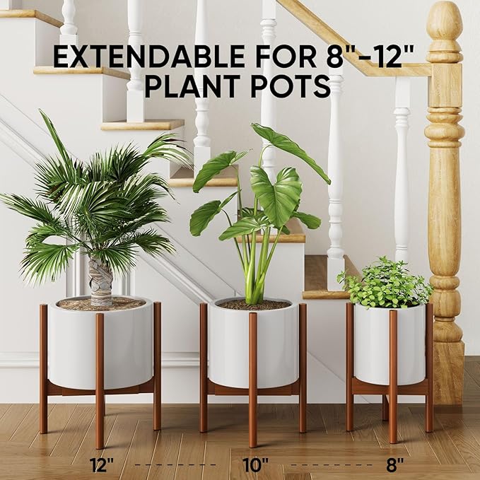 MUDEELA 2 Pack Indoor Plant Stands, 2 Tier Tall Plant Stand 30 inches, Mid - Image 3