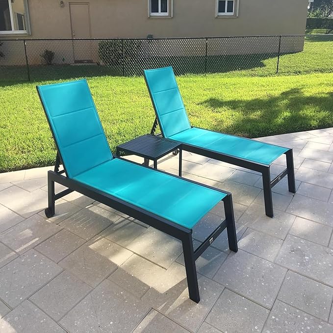 PURPLE LEAF Outdoor Chaise Lounge Set of 2 Aluminum Patio Lounge Chair by PURPLELEAF