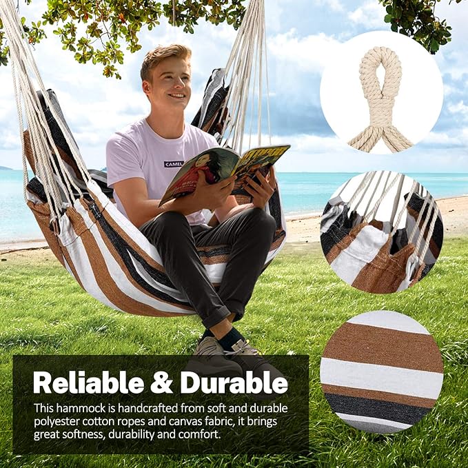 KPX Ourdoor Hanging Hammock Chair – Comfortable Tree Swing Chair Large Size - Image 2