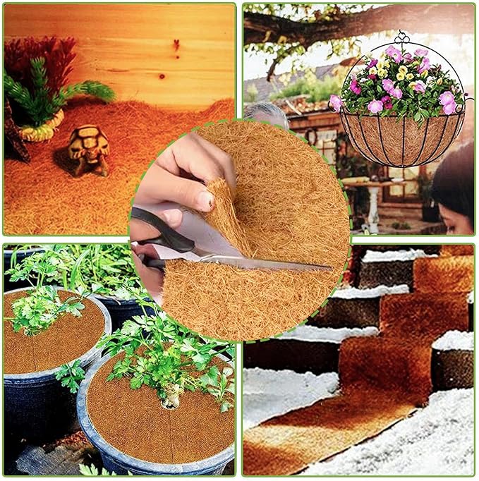 16x100 Inch Coconut Liner Roll for Planters Flower Basket Natural Coco Fiber - Image 5