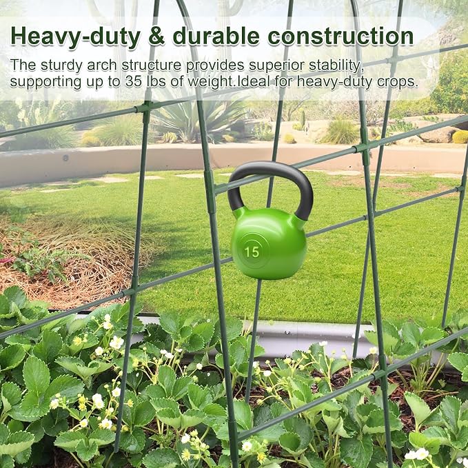 iGreely Cucumber Trellis for Raised Bed, U-Shape Garden Arch Metal Support for - Image 6