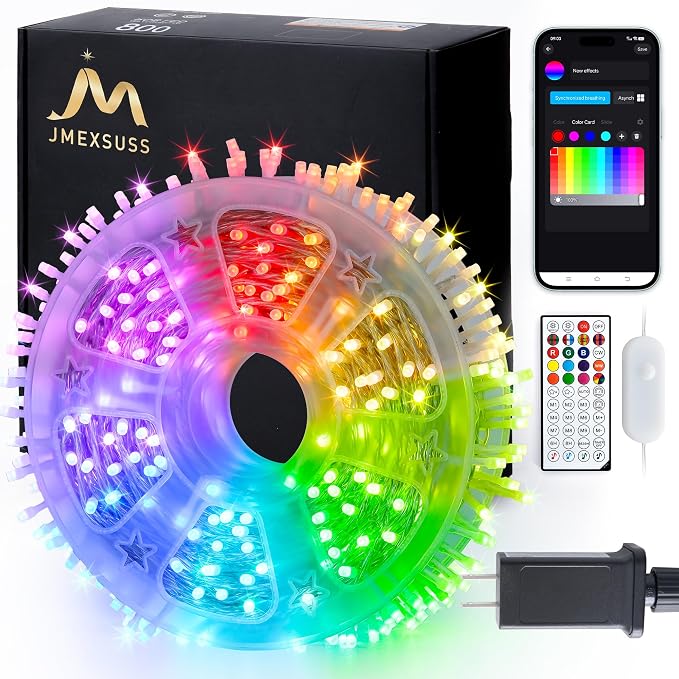 JMEXSUSS 800 LED RGB String Light Outdoor Indoor, Christmas Lights Outdoor by JMEXSUSS