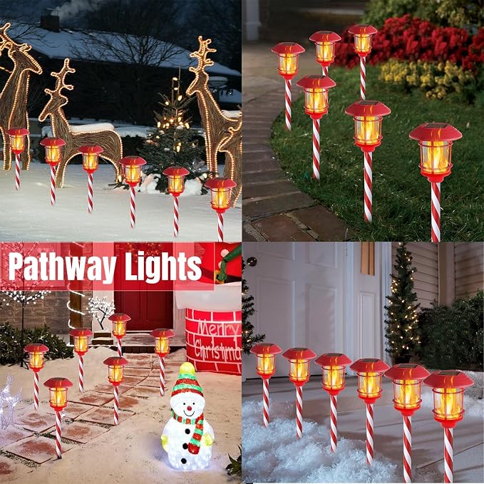 Dynaming 6 Pack Christmas Solar Flame Garden Lights Outdoor, Dual Use - Image 5