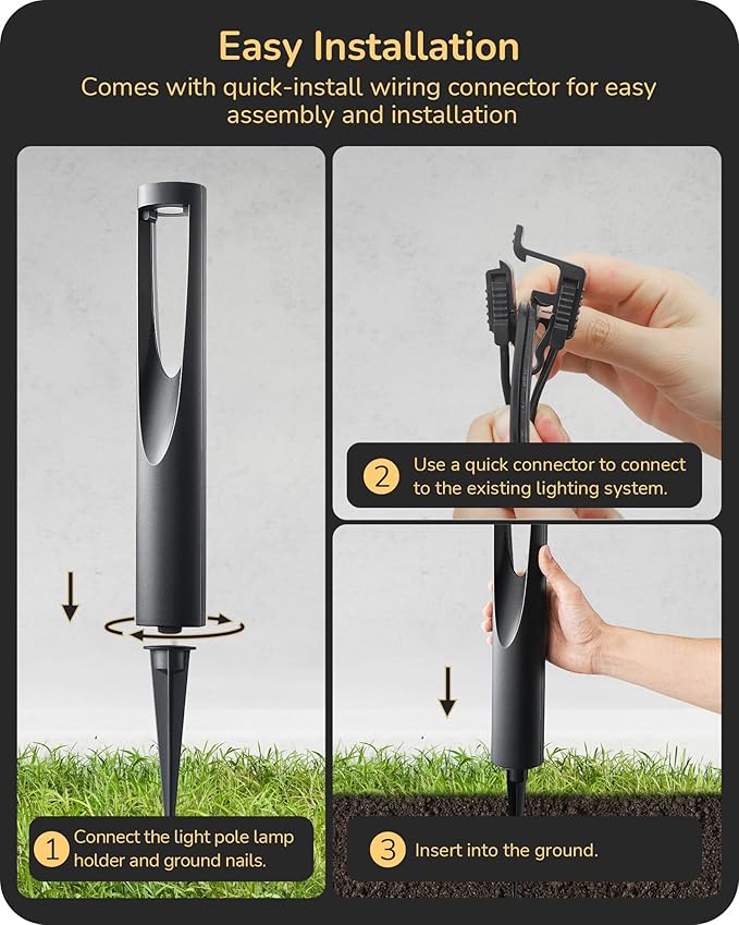 EDISHINE Low Voltage Landscape Lighting, 12V 2W 150LM 3000K Outdoor Landscape - Image 5