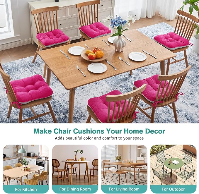 BETU Chair Cushions for Dining Chairs Set of 6, 3.5" Thick Kitchen Table Chair - Image 4