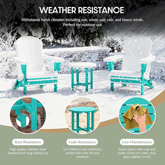WestinTrends Dylan Adirondack Round Outdoor Side Table - Image 5