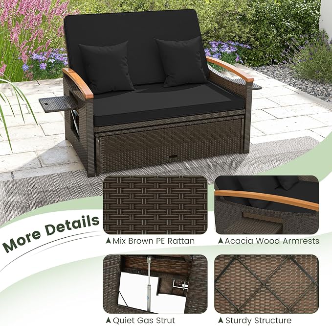 Tangkula Patio Rattan Daybed - Image 7