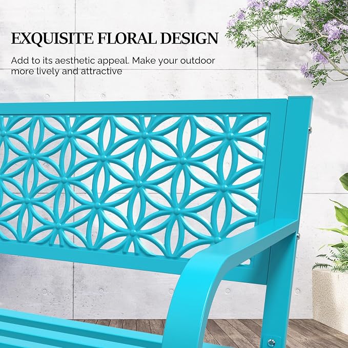 VINGLI 50" Outdoor Bench Metal - Image 5