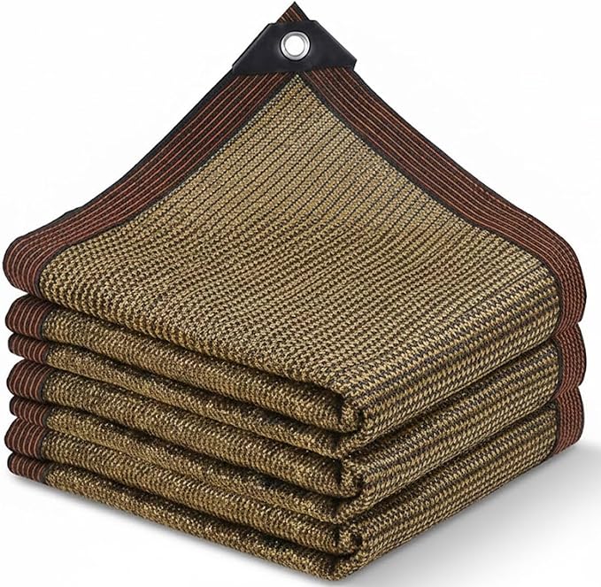 10x16.4ft Shade Cloth with Grommets, 90% Sun Shade Cloth, Coffee Brown by JANJOSN