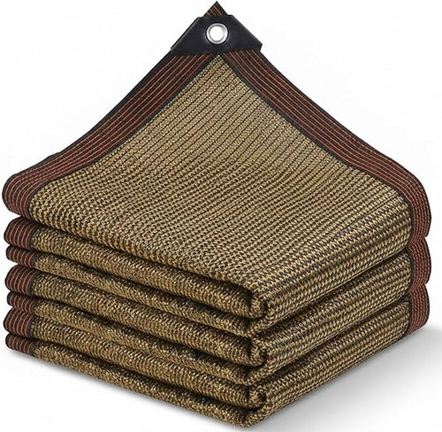 10x16.4ft Shade Cloth with Grommets, 90% Sun Shade Cloth, Coffee Brown by JANJOSN