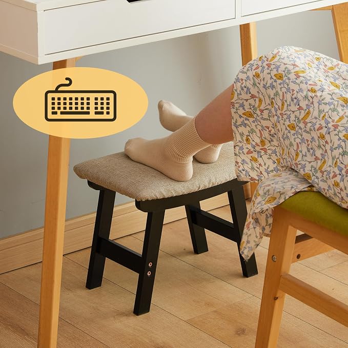 Foot Stool Ottoman Foot Rest Under Desk, Small Stool - Image 8