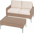 Jing's Villa 2-Piece Outdoor Sectional Set, All-Weather Wicker Patio Furniture by JingsVillaOutdoorFurniture