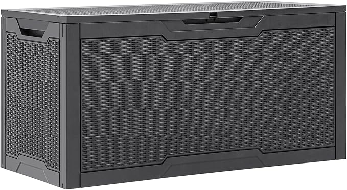YITAHOME 100 Gallon Outdoor Storage Box, Large Water Resistant Resin Deck Box by YITAHOME