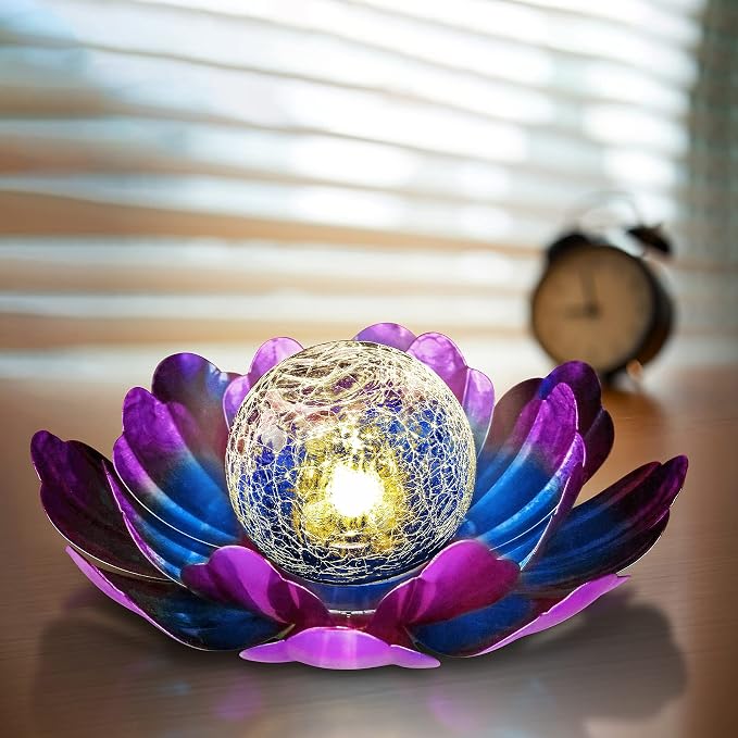 WNP Solar Lotus Flower Light Outdoor Decorations, Solar Powered Outdoor Garden - Image 8