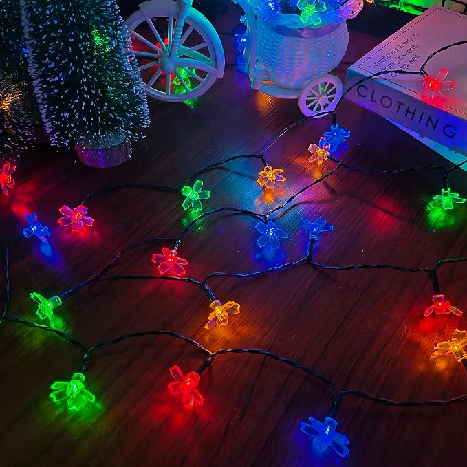 Solar String Lights for Outside，50 LED Solar Flower Lights Outdoor Waterproof - Image 8