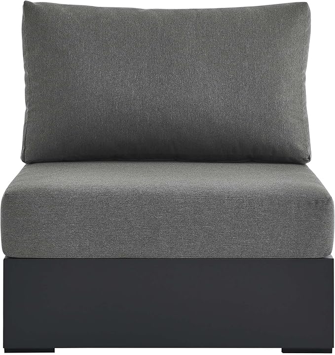Modway Tahoe Aluminum Armless Patio Gray Charcoal Modular Weather-Resistant - Image 6