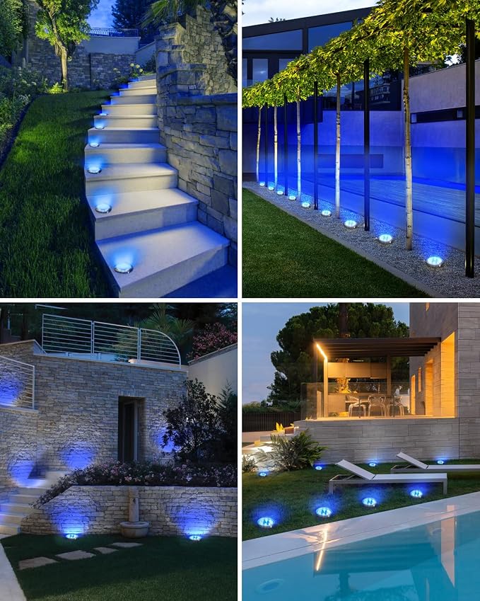btfarm 16 Pack Solar Lights Outdoor, 8 LED Solar Ground Lights IP65 Waterproof - Image 4