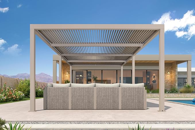 PURPLE LEAF Louvered Pergola 12' × 24' Outdoor Hardtop Gazebo Adjustable - Image 8