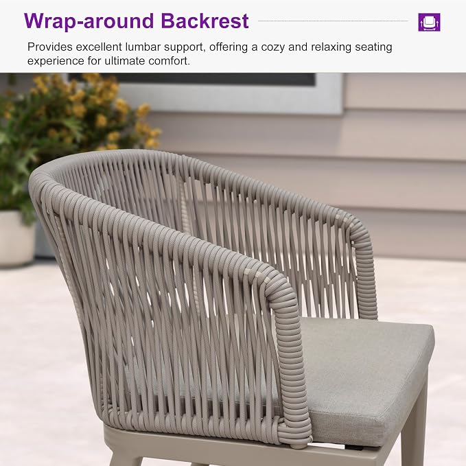 PURPLE LEAF 11 Pieces Outdoor Dining Set Patio Extended Upgrade Table and - Image 3