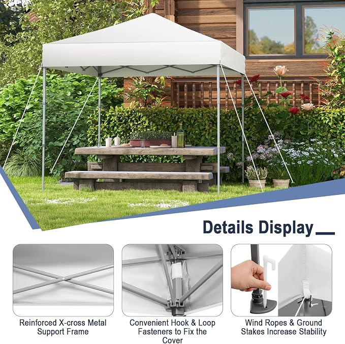 Tangkula 6.6x6.6 Ft Pop Up Canopy, 1 Person Instant Setup Canopy Tent - Image 2