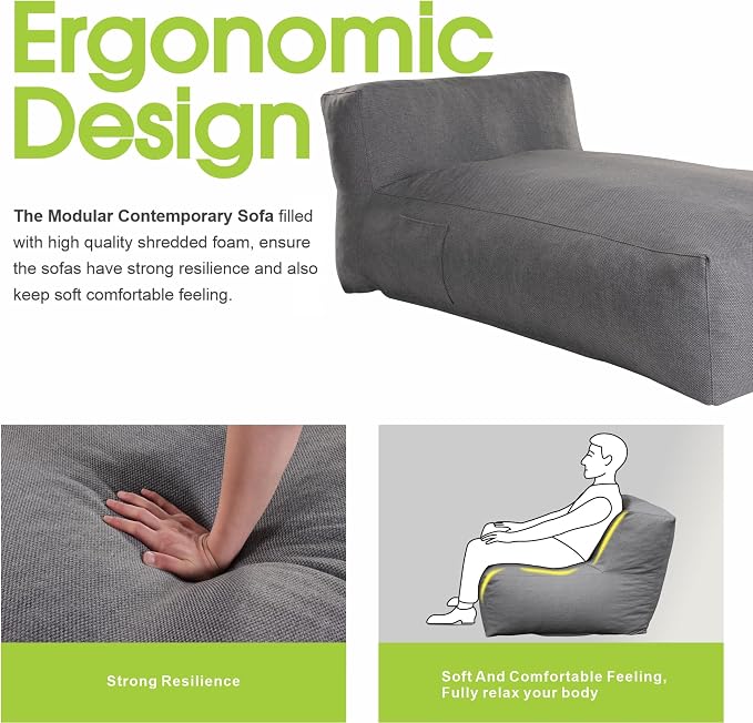 Outdoor Bean Bed Chair Sun Lounger, Outdoor Couch Sofa - Image 4