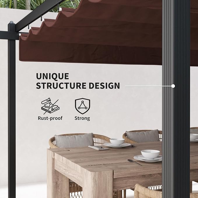 Outsunny 13' x 13' Retractable Pergola Canopy - Image 4
