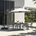 Outdoor Dining Set for 6 with 11FT Umbrella, Aluminum & HDPE Outdoor Table and by PatioKingdom