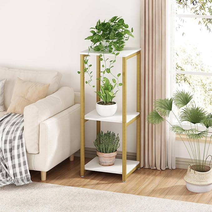 Plant Stand Indoor Corner Tall 3 Tier Metal Modern Flower Storage Plant Shelf - Image 2
