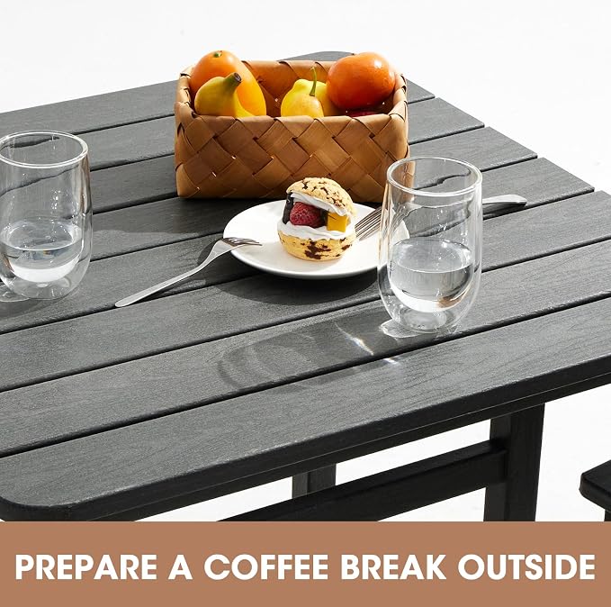 SERWALL Balcony Adirondack Chairs and Table 3 Pieces Set, Adirondack Bar Height - Image 2