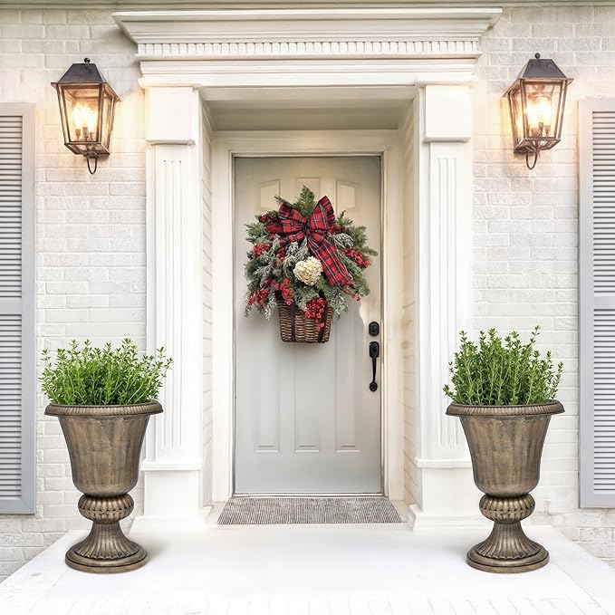 Magshion 20" Urn Planters for Outdoor Plants, Large Decorative Front Porch - Image 3