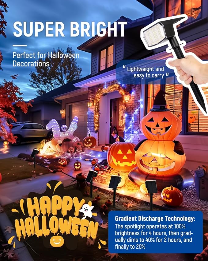 Solar spotlights Outdoor 63 LED 3 Lighting Modes, IP65 Waterproof Lighten Yard - Image 9