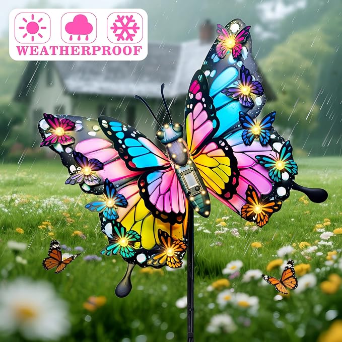 Hexagram Butterfly Garden Decor, Butterfly Solar Lights - Image 4