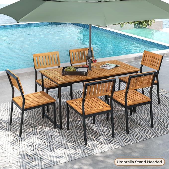 Tangkula 7 Piece Outdoor Dining Set - Image 2