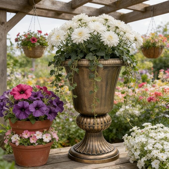 Athena Collection 20''H Bronze Garden Plastic Urn - Image 8