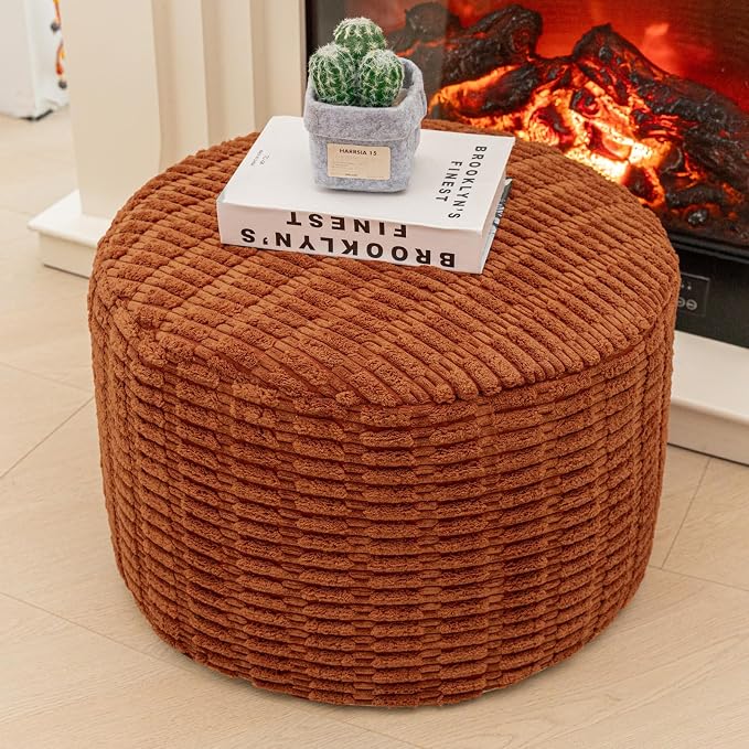Asuprui Pouf Ottoman Round Ottoman Foot Rest Foot Stool Poufs by Asuprui