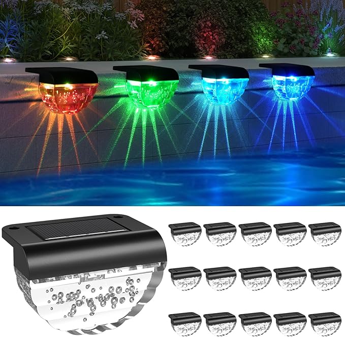 16 Pack Solar Deck Lights Outdoor, Solar Step Lights Waterproof - Image 2