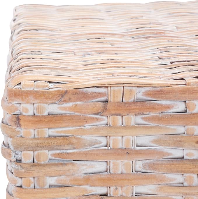 SAFAVIEH Home Collection Leary Coastal Natural White Wash Coffee Table - Image 9